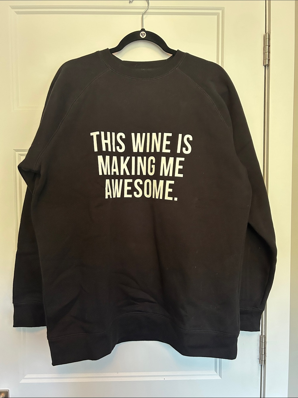 Brunette The Label Black Crewneck Sweatshirt with White Slogan
